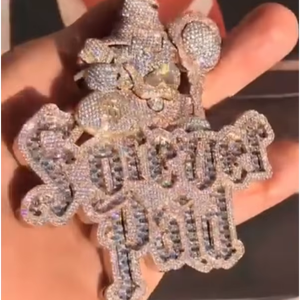 Collar con Colgante de Nombre Personalizado con Incrustaciones de Diamantes VVS Moissanite, Cadena de Oro de 18K para Hombre, Diamante Cultivado en Laboratorio, Estilo Hip Hop - Product Image 1