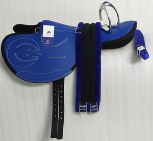 Juego de Sillín de Carreras BLUHORSE BH-4060 con Correas de Estribo Azules, Estilo de Doma Inglesa, Construcción de Cuero PU, Árbol de Plástico, Personalizado - Product Image 4