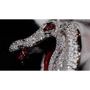 Collar de Serpiente con Cabeza de Cobra Chapado en Oro con Moissanita Iced Out, Joyería de Lujo Hip Hop para Hombres y Mujeres - Product Image 1