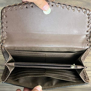 Sac à bandoulière en cuir et cuir de vachette pour femmes avec portefeuille assorti Ensemble de sacs à main deux pièces en cuir véritable de style occidental - Product Image 5