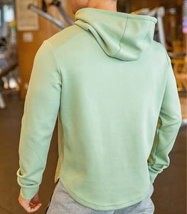 Sweat à capuche de sport pour homme avec logo personnalisé, coupe athlétique, léger, séchage rapide, avec cordon de serrage, sweat à capuche OEM pour la remise en forme - Product Image 4