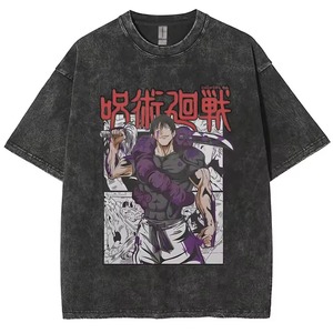 เสื้อยืดแขนสั้นพิมพ์ลายการ์ตูนไซส์ใหญ่สำหรับผู้ชาย คอกลม ผ้าเจอร์ซีย์ลำลอง 100% ผ้าฝ้าย ดีไซน์โลโก้ด้านหน้า - Product Image 6