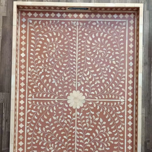 Plateau de service rectangulaire de luxe 2026 en os incrusté, élégant et décoratif, fait main en Inde, prix direct usine - Product Image 1