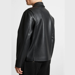 Genuine <b>Sheepskin</b> Bomber Leather <b>Jacket</b> Men Customized Leather <b>Jackets</b> Brown Color Men's Leather winter <b>jacket</b> For Man - Product Image 3