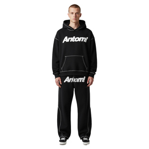 Fabricante de Conjuntos Deportivos para Hombre, Sudaderas Cortas con Capucha de Felpa, Personalizadas, de Alta Calidad, con Estampado y Bordado, 100% Algodón - Product Image 2