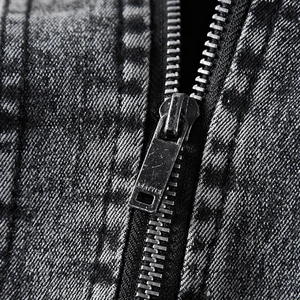 Veste en jean respirante et écologique pour homme, avec tissu tricoté et patchs, délavage clair, style streetwear décontracté – Meilleure vente - Product Image 6