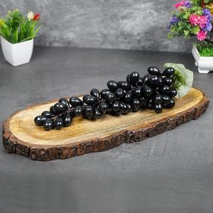 Plateau de service en bois de manguier, assiette en bois artisanale, laquée, sans danger pour les aliments, plat décoratif pour la restauration - Product Image 1