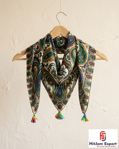 Pañuelo de Seda Estampado de Lujo para Mujer, Pañuelo Cuadrado Ligero Personalizado, Fabricante Textil OEM ODM, Proveedor Mayorista - Product Image 1