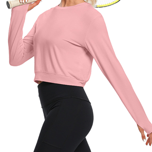 Top de Yoga Suave de Alta Calidad con Logotipo Personalizado, Transpirable, Ligero, Informal, Ropa Deportiva, Mangas Personalizadas, Top de Yoga Estampado para Mujer - Product Image 5