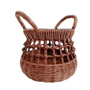 Handcrafted <b>Wicker</b> <b>Basket</b> Decorative Storage Organizer Ideal for Gift Hampers Household Items or Home Decor Accent From India - Product Image 1