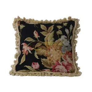 ニードルポイント刺Embroidered枕ビクトリア朝様式のエスニック織り枕ロココ生地