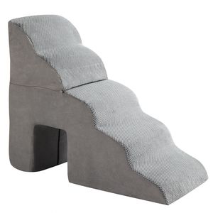 Scala a 5 Gradini Grigia per Cani e Gatti, Arredamento Premium per Animali Domestici - Product Image 2