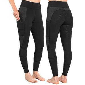 Leggings d'équitation pour femmes, performance, avec grip en silicone, taille haute, extensibles, respirants, design ajusté - Product Image 1