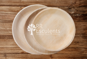 Natural Areca Leaf Circular Plates Compostable <b>Disposable</b> <b>Tableware</b> Microwave Safe Heavy Duty Heat Resistant - Product Image 6