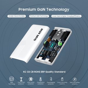 Adattatore da Viaggio 65W Gan Caricatore da Muro Tipo <span class=keywords><strong>C</strong></span> EU US UK KR Ricarica Rapida per Telefoni Cellulari Caricatore Portatile Ultra-sottile PD 65W USB-<span class=keywords><strong>C</strong></span> - Product Image 5