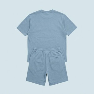 Custom Men's <b>Light</b> Blue T Shirt And Shorts Set Casual Summer Two Piece <b>Lounge</b> Outfit Soft Cotton Crew Neck Matching Activewear - Product Image 2