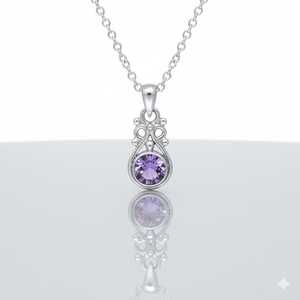 NIKHIL GEMS Collier en argent sterling 925 avec pendentif goutte d'améthyste naturelle, style vintage, certifié par un tiers, pour fiançailles, février - Product Image 4