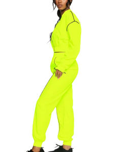 Nueva Llegada, Chaqueta Deportiva Personalizada para Mujer con Paneles en Contraste, Chaqueta Corta de Nailon con Cierre y Conjunto de Pantalones de Nailon, Logotipo Personalizado - Product Image 3