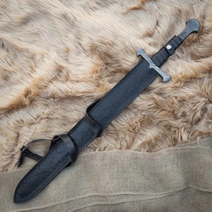 Espada Vikinga de Hoja Recta de Acero de Damasco, Alta Calidad para Uso en Exteriores, Mango de Acero de Damasco, Grosor de 0.6mm, Hoja Individual para Bricolaje - Product Image 5