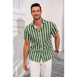 2025 camisa hawaiana de verano de manga corta con botones a rayas informal para hombre, ropa de playa, Tops en tamaño 3XL para vacaciones Hippie - Product Image 2