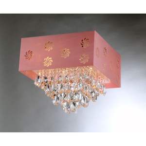 Pink Square Crystal <b>Chandelier</b> Elegant Pendant <b>Lights</b> & <b>Chandeliers</b> Product Category - Product Image 1