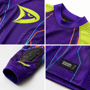 Maillots de paintball personnalisés vert lime, maillots d'équipe personnalisés avec logo en caoutchouc, vêtements d'équipe pour tournois, prix abordable. - Product Image 6