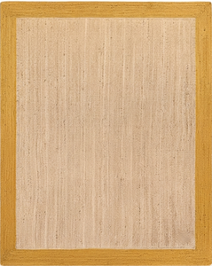 Alfombra moderna de yute natural con borde amarillo, alfombra hecha a mano para interiores, para dormitorio, sala de estar - Product Image 2