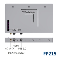 Monitor de Escritorio Industrial Marino con Pantalla Táctil IP67 Resistente al Agua (PCAP/Resistiva/Vidrio AG), Atenuación Automática, Control Remoto IR