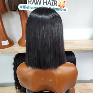 วิกผมบ๊อบผมแท้เวียดนาม 100% สีขิง  แบบโปร่งใส  ตรงธรรมชาติ  ขนาด 8-10 นิ้ว  แบบ Double Drawn ขายส่ง - Product Image 1