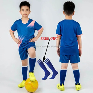ชุดเสื้อเจอร์ซีย์ฟุตบอลสำหรับเด็กเด็กผู้ชายเด็กผู้หญิงชุดฟุตบอลแขนสั้นสำหรับเด็ก - Product Image 3