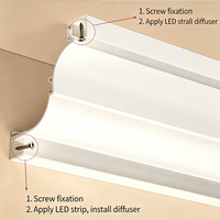 Ventes flash : Lampe linéaire d'angle à double face lumineuse en profilé aluminium pour plafond en plâtre, idéale pour salon