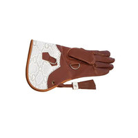 Gants de fauconnerie en cuir de luxe avec panneau en dentelle blanche et anneaux métalliques, taille unique, durables pour la chasse