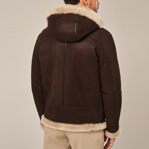 Chaqueta de Cuero para Hombre, Estilo Clásico con Cierre, Cuello Alto, Diseño de Parches, Talla Grande, Forro de Lana - Product Image 4