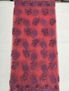 ผ้าลูกไม้แฟชั่นคุณภาพเยี่ยม ดีไซน์ล่าสุด ประดับด้วยงานปักลายดอกไม้ ตกแต่งด้วยคริสตัล เหมาะสำหรับงานปาร์ตี้ ผลิตจากโพลีเอสเตอร์/คอตตอน ป้องกันไฟฟ้าสถิต - Product Image 6