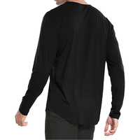 Kaos Lengan Panjang Pria Musim Dingin Baru 100% Katun Ramah Lingkungan Cepat Kering Anti-Pilling Kerah Bulat Regular Fit Solid Custom