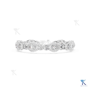 Lab Grown Diamond Oval Halo Marquise Cluster <b>Bangle</b> 14K 18K <b>Solid</b> <b>Gold</b> Fine Women Luxury Bridal Jewelry Manufacturer Wholesale - Product Image 2
