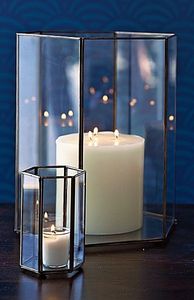 Décoration d'intérieur et d'extérieur : Porte-bougie personnalisé en métal et verre doré, lanterne à bougie en verre pour sol et suspension, style farmhouse, pour la décoration. - Product Image 2