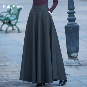 FairyShely 2026 - Abayas Vaqueras Retro de Cintura Alta con Pliegues para Mujer, Estilo Casual, con Bolsillos, de Algodón, Maxi, Sencillas, Color Rojo, para Verano, Otoño e Invierno - Product Image 5