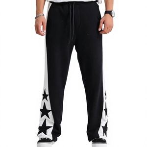 Pantalones de chándal de invierno para hombre, estilo hip-hop holgado, con parches desgastados personalizados, pantalones deportivos acampanados, cintura elástica, a la moda. - Product Image 1