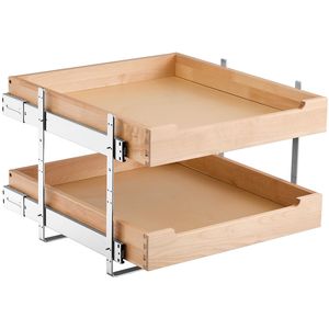 Organizzatore per Armadio a 2 Livelli, 20" L x 21" P, Cassetto Scorrevole in Legno Resistente con Chiusura Morbida per Camera da Letto - Product Image 1