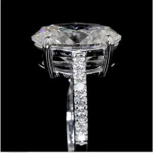 Nouvelle conception, bague de fiançailles et de mariage en diamant de laboratoire ovale 4.0 CT, avec certification IGI, couleur D-E et clarté VVS-VS, pour femmes - Product Image 4