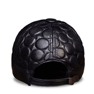 Wholesale PU Leather Vintage Baseball Cap Autumn Winter Thickened Windproof Warm PU Baseball Cap - Product Image 3