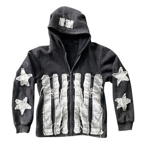 Logo personnalisé, 500 g/m², unisexe, épais, broderie vieillie, couture, fermeture éclair, patch vintage, homme, délavé à l'acide, hiver, 100 % biologique - Product Image 1