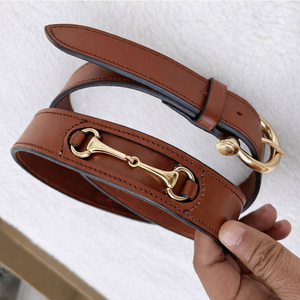 Cinturón de Cuero Negro Estilo Ecuestre Personalizado |   Cinturón de Moda con Hebilla de Bridón para Damas y Amantes de los Caballos - Product Image 2
