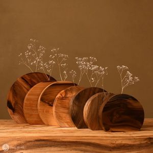 Vase en bois de style moderne haut de gamme, design en bambou et en bois - Product Image 6