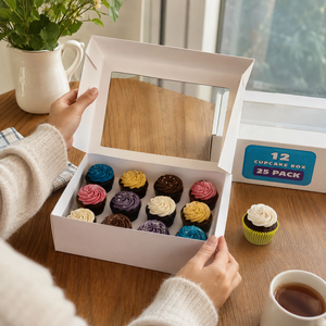 Cajas para Pasteles de Cartón Rígido Ecológicas Personalizadas con Ventana, Cierre Magnético, Impresión Offset con Logotipo, Embalaje de Grado Alimenticio - Product Image 5