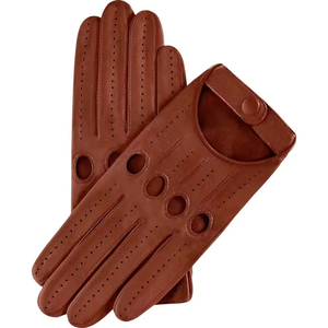 Gants pour hommes en cuir de chèvre, gants de conduite et d'équitation, à doigts entiers, non doublés, antidérapants, en cuir véritable - Product Image 2