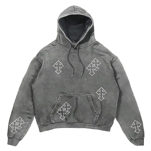 Sweat à capuche d'hiver personnalisé pour hommes, poids lourd, délavé à l'acide, impression numérique à la mode pour hommes et femmes - Product Image 1