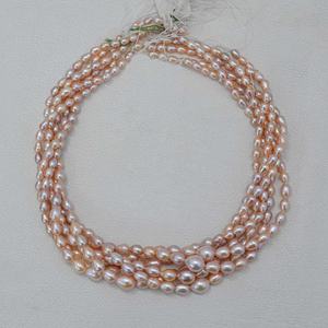 Perles de pierre de perle d'eau douce rose naturelle de 6 mm 9 mm, forme de riz lisse, nacre, provenant du fabricant, meilleurs bijoux faits à la main - Product Image 2