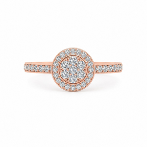 แหวนแต่งงานเพชรทรงกลมแท้ 0.75 กะรัต สำหรับผู้หญิง |   แหวนหมั้นโรสโกลด์ 14K พร้อมดีไซน์รัศมี ของขวัญเครื่องประดับเจ้าสาวสุดหรูระดับพรีเมียม - Product Image 1
